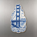 She's Choosing San Francisco Magnet | Blue-And-White Ceramic Illustration | S168-M