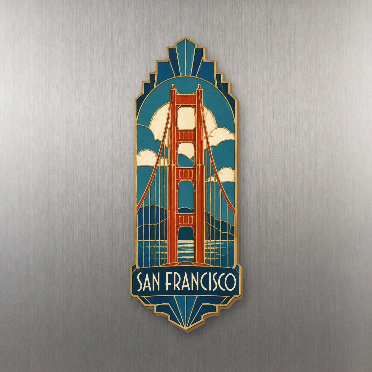 She's Choosing San Francisco Magnet | Cloisonné-Inspired Graphic | S169-M