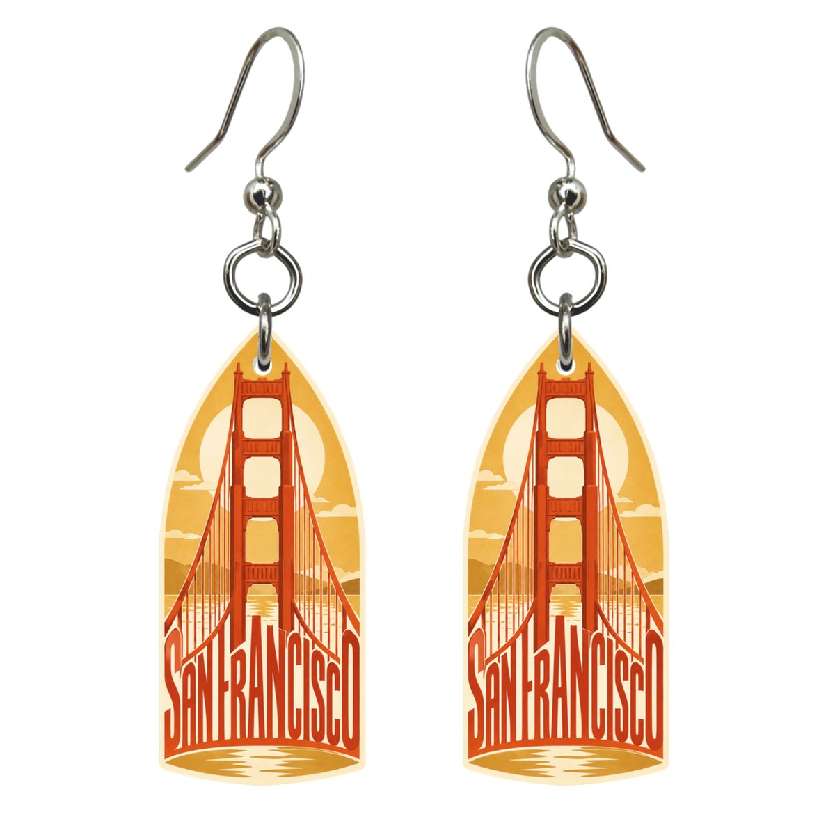 She's Choosing San Francisco Earrings | Typographic Illustration | S170