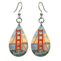 She's Choosing San Francisco Earrings | Colored Pencil over Gouache | S171