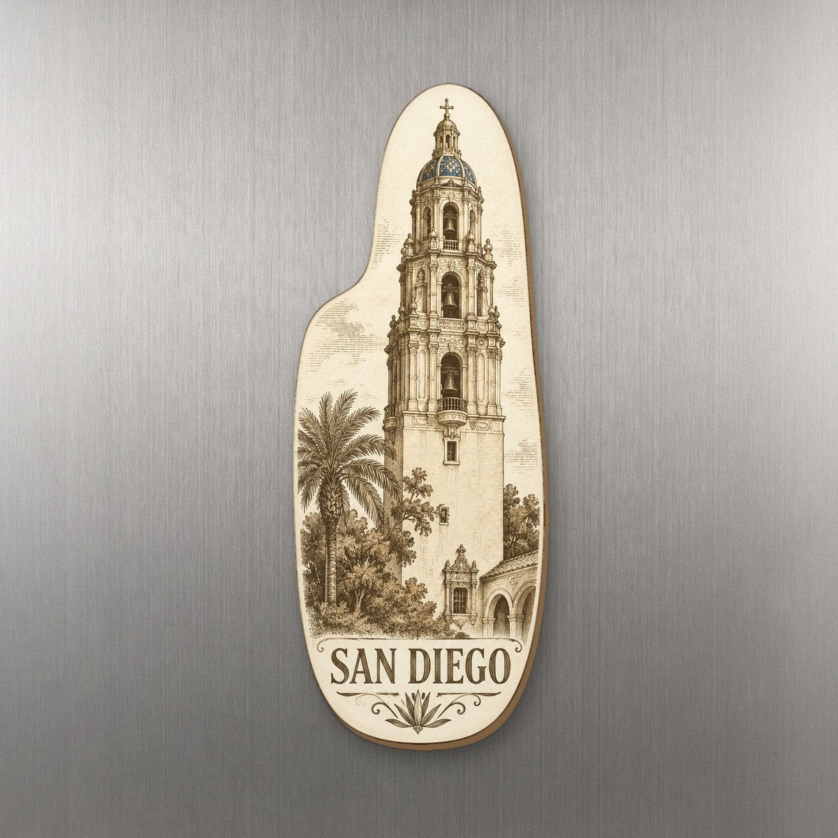 She's Choosing San Diego Magnet | Etching-Inspired Linework | S179-M