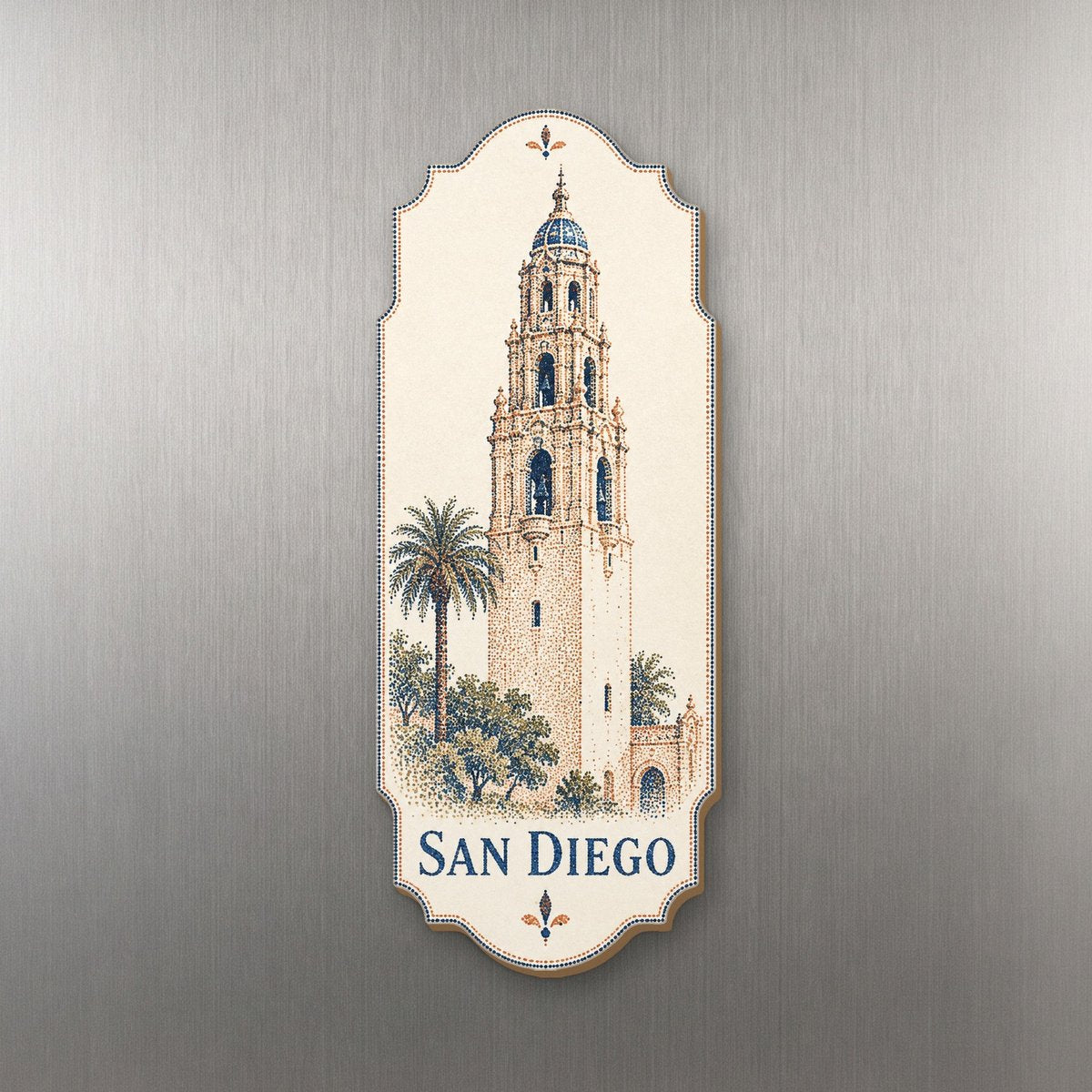 She's Choosing San Diego Magnet | Sparse Pointillism | S180-M