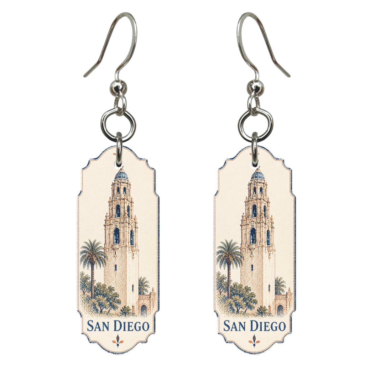 She's Choosing San Diego Earrings | Sparse Pointillism | S180