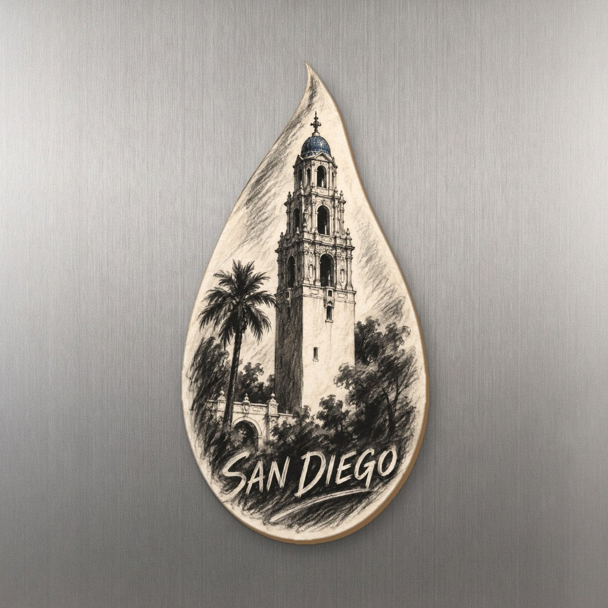 She's Choosing San Diego Magnet | Charcoal Gesture | S182-M