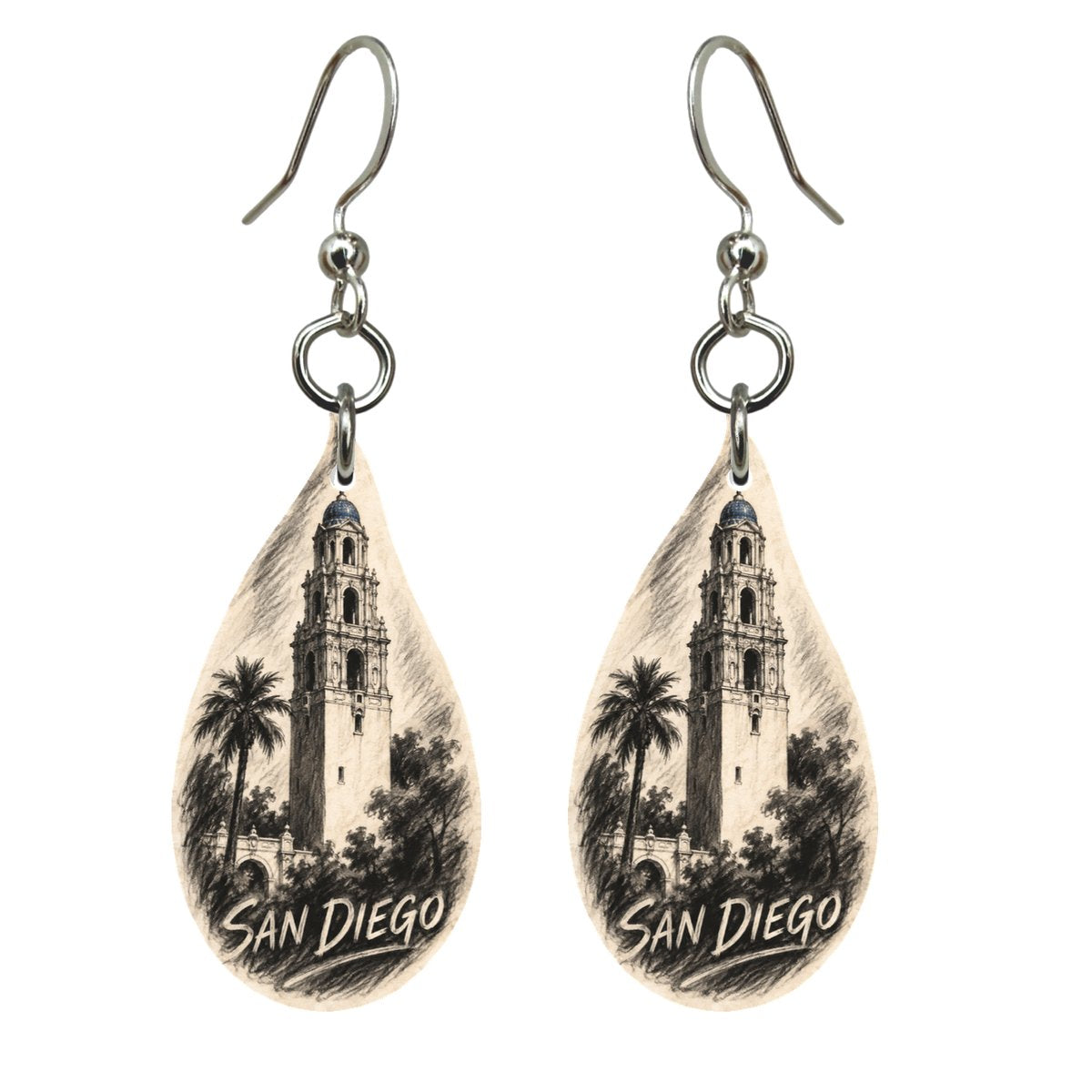 She's Choosing San Diego Earrings | Charcoal Gesture | S182