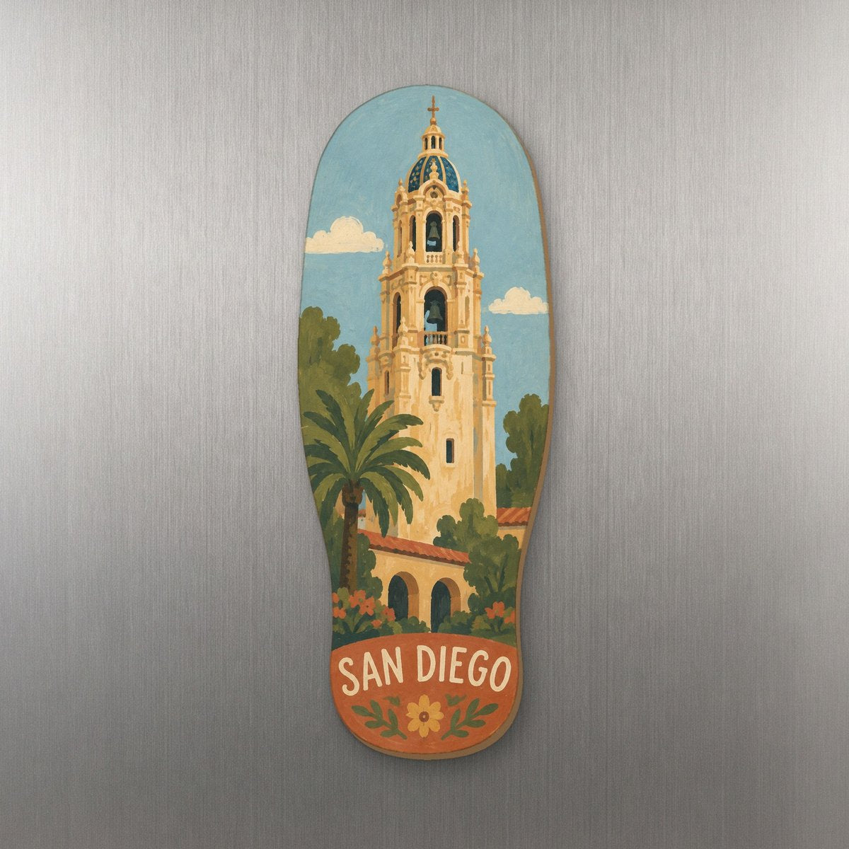 She's Choosing San Diego Magnet | Naive Folk Painting | S185-M
