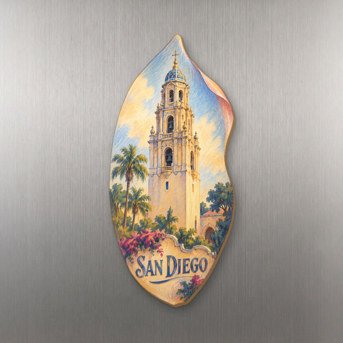 She's Choosing San Diego Magnet | Colored Pencil over Gouache | S189-M