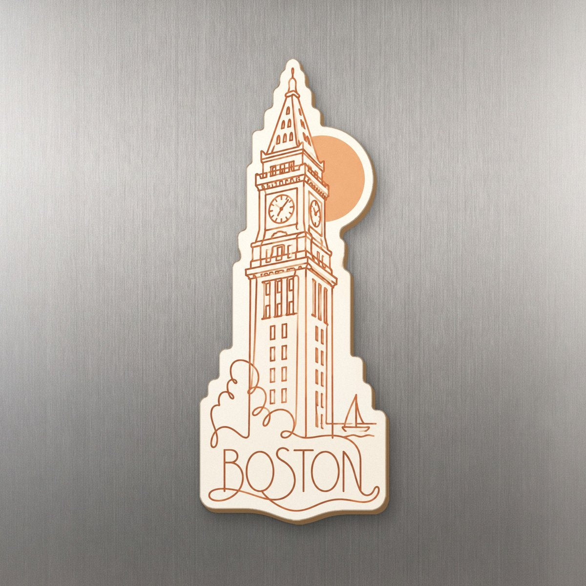 She's Choosing Boston Magnet | Continuous-Line Drawing | S210-M