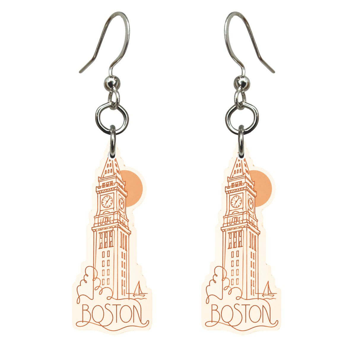 She's Choosing Boston Earrings | Continuous-Line Drawing | S210