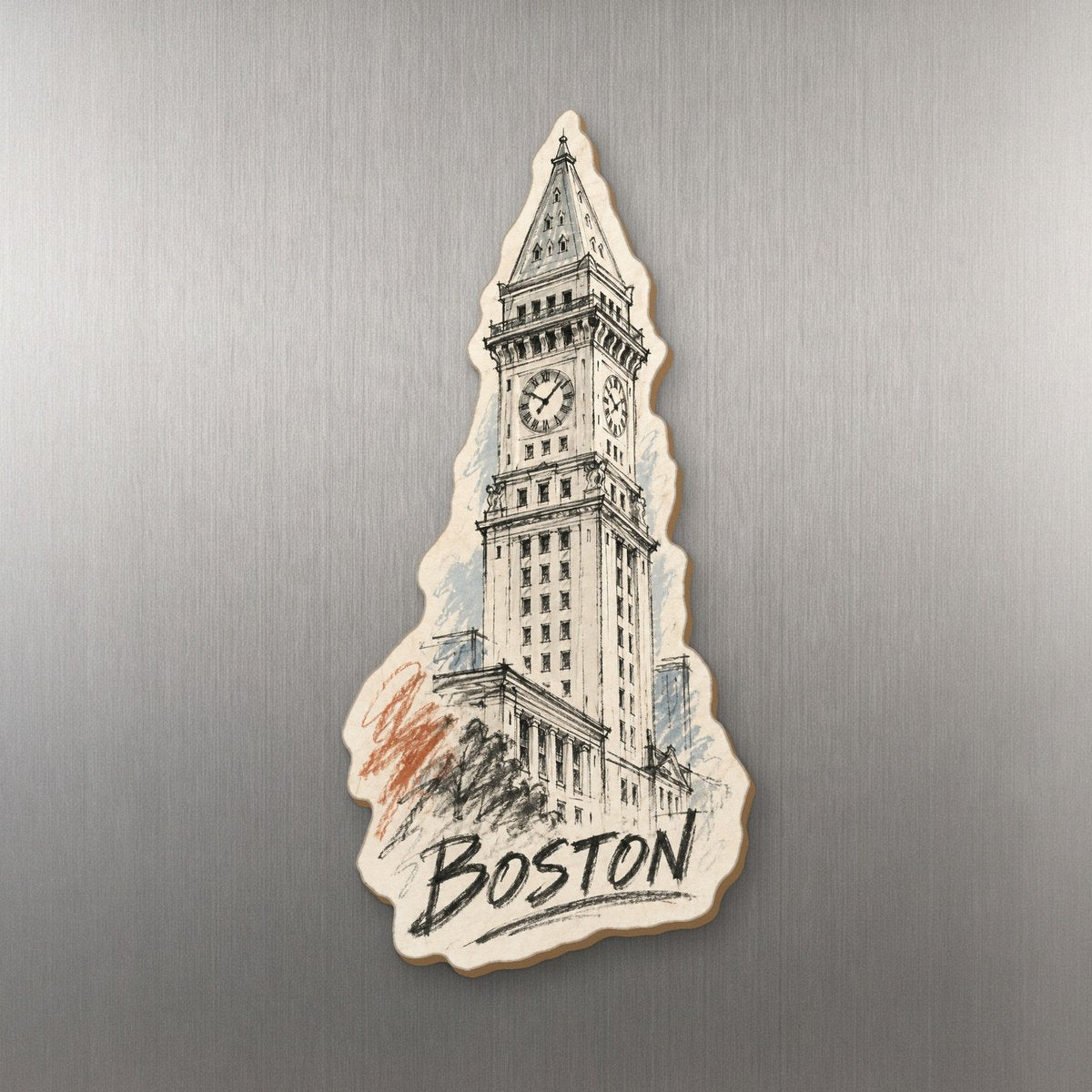 She's Choosing Boston Magnet | Loose Contour Sketch | S211-M