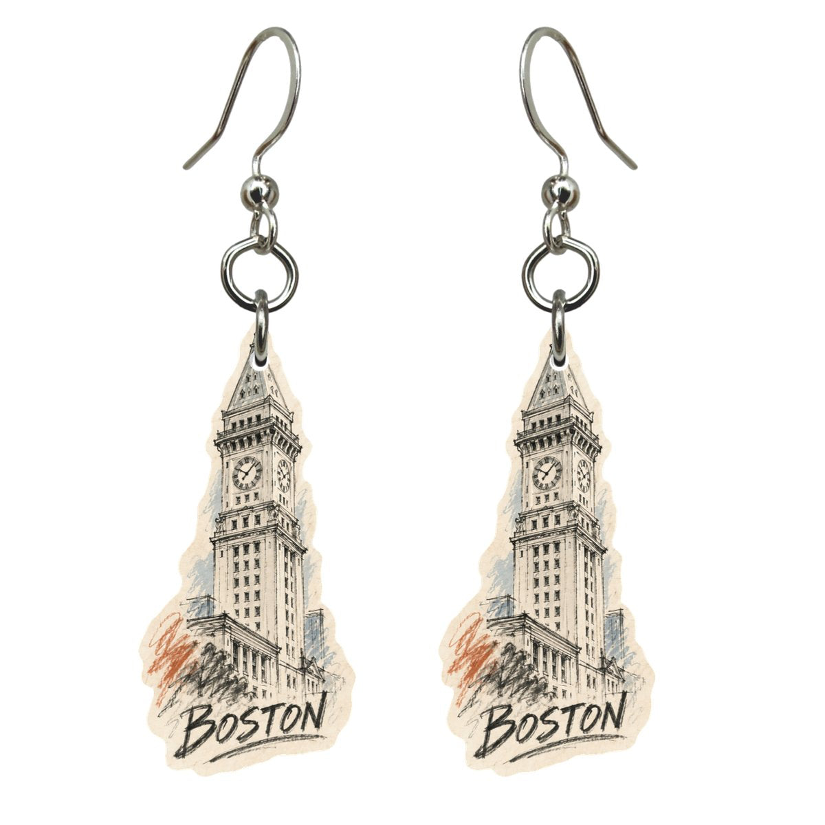 She's Choosing Boston Earrings | Loose Contour Sketch | S211