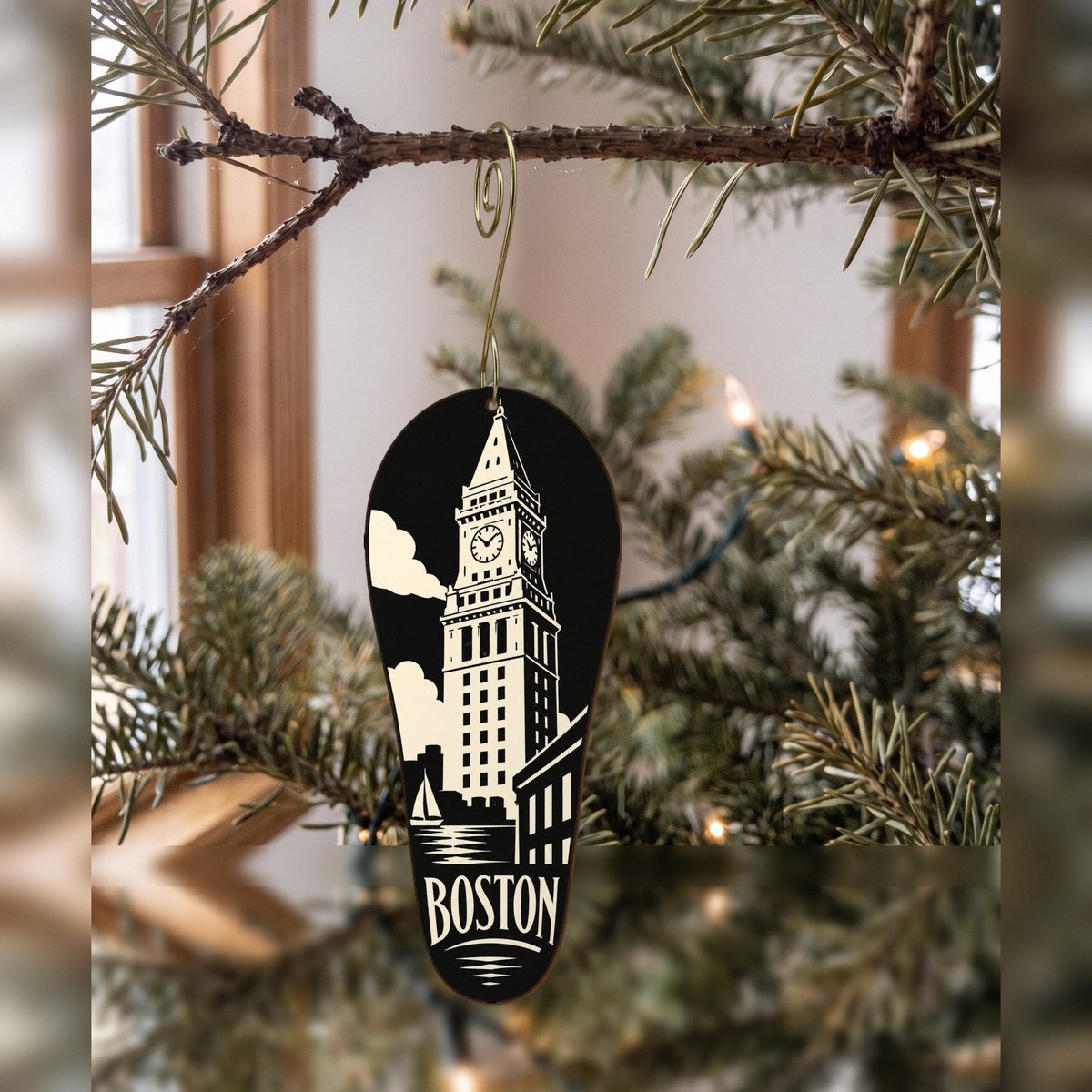 She's Choosing Boston Ornament | Notan | S212-O