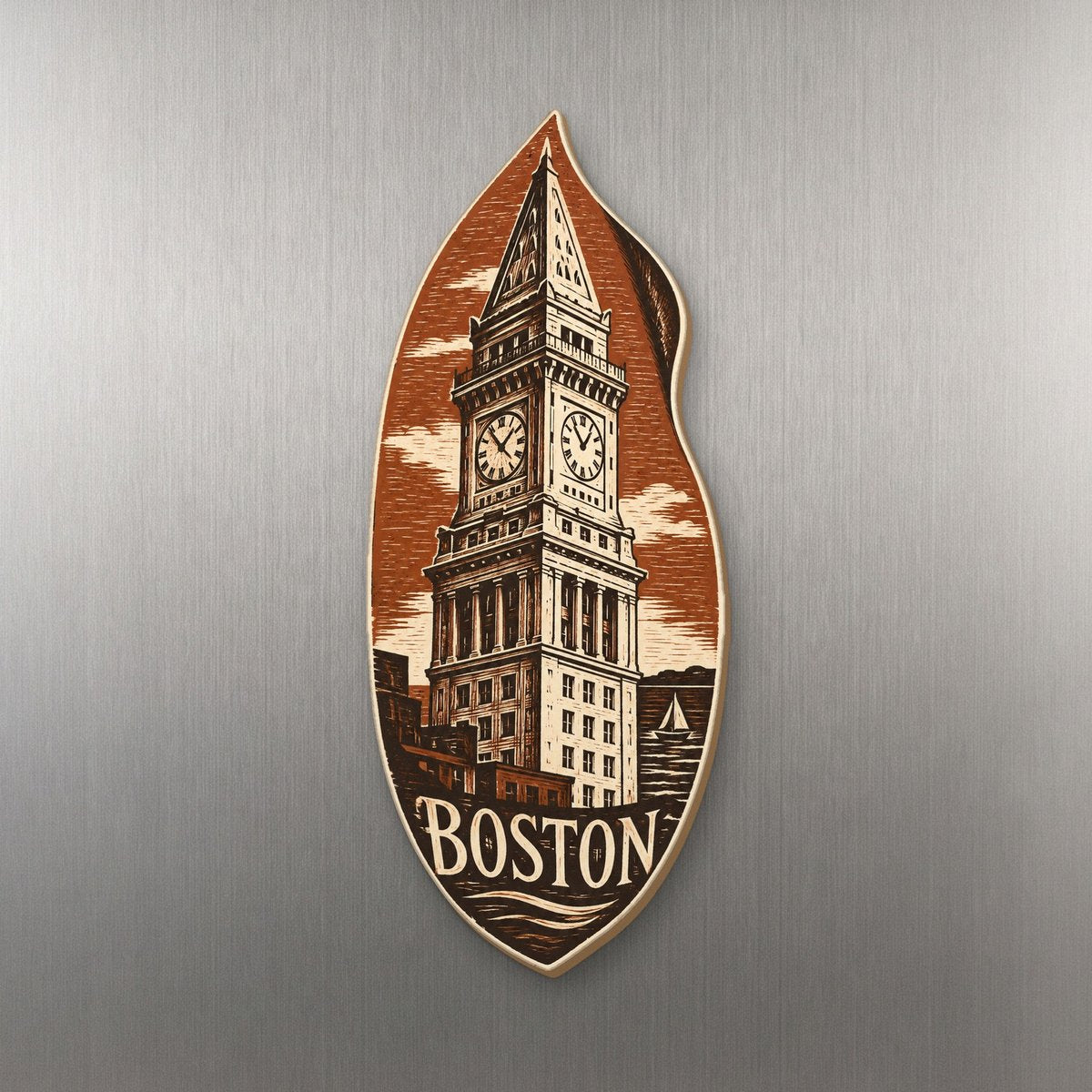 She's Choosing Boston Magnet | Woodcut | S214-M