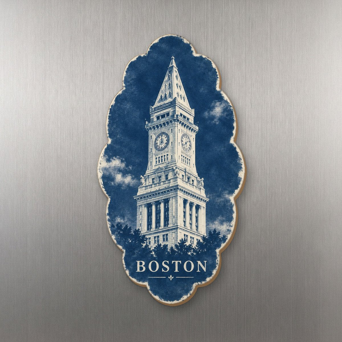She's Choosing Boston Magnet | Cyanotype-Inspired | S215-M