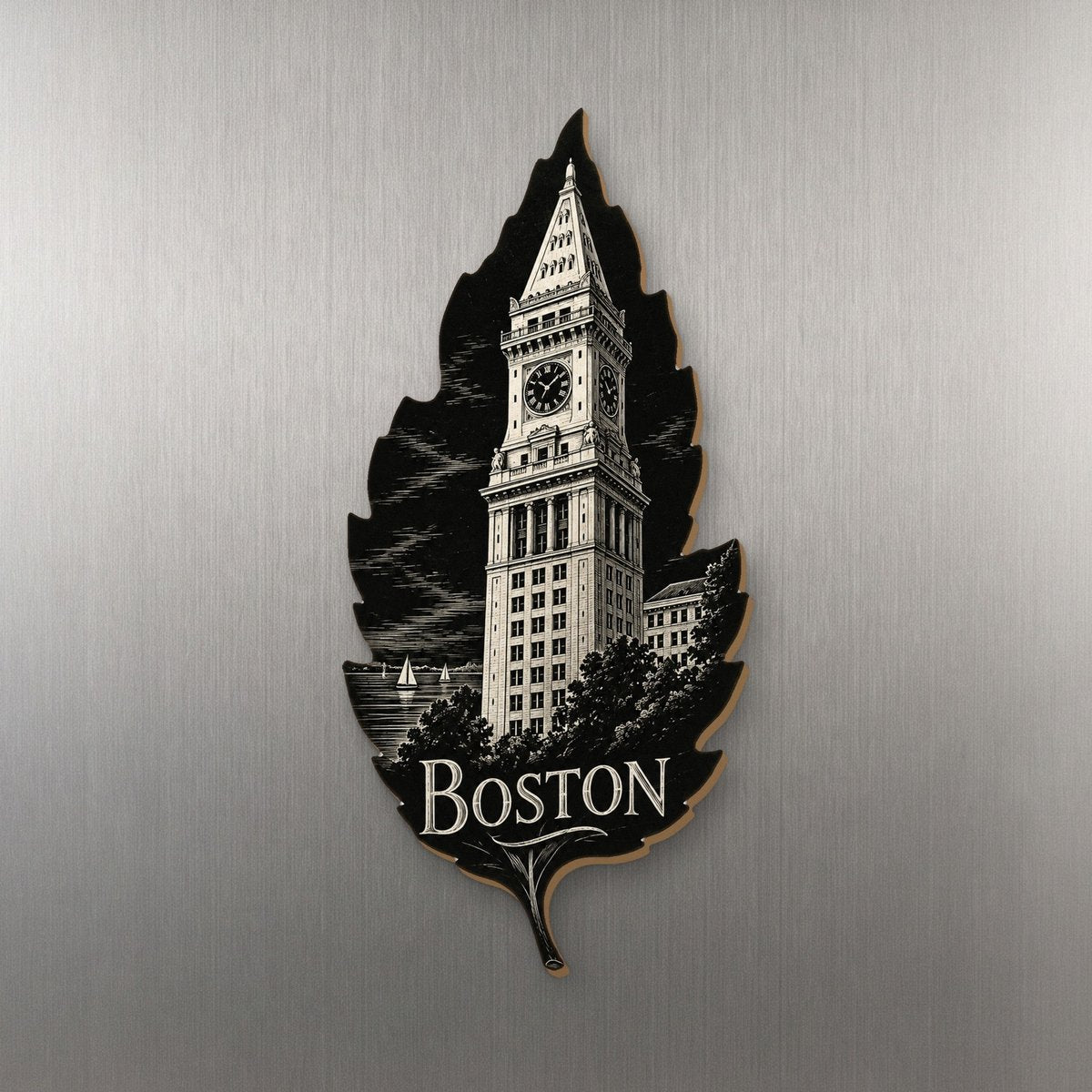 She's Choosing Boston Magnet | Scratchboard | S218-M