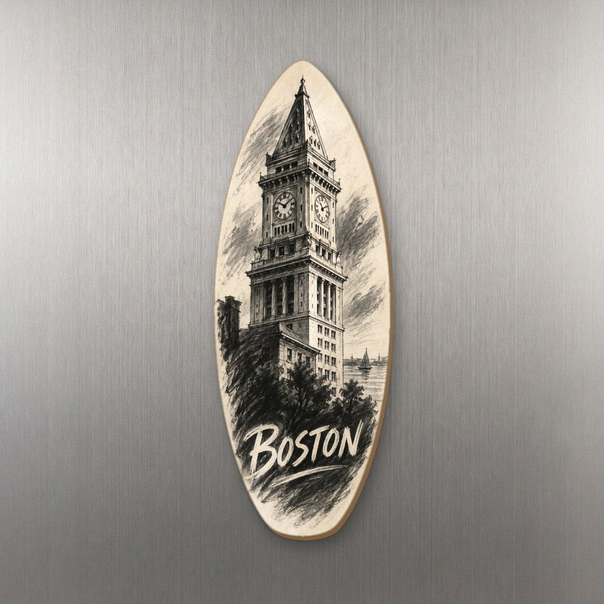 She's Choosing Boston Magnet | Charcoal Gesture | S219-M