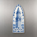 She's Choosing Boston Magnet | Blue-And-White Ceramic Illustration | S223-M