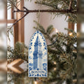 She's Choosing Boston Ornament | Blue-And-White Ceramic Illustration | S223-O