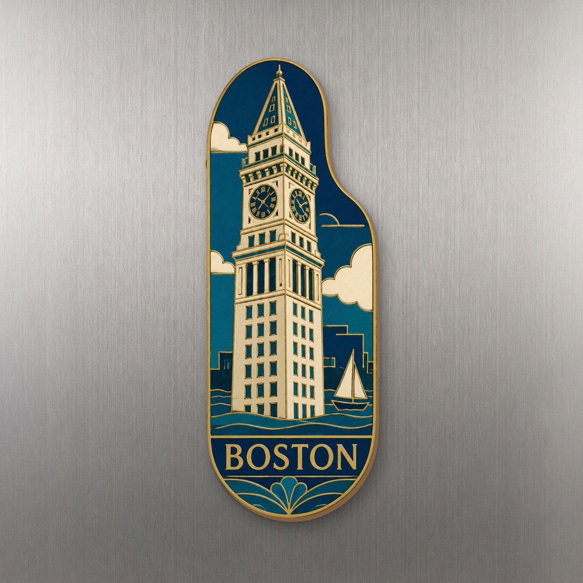 She's Choosing Boston Magnet | Cloisonné-Inspired Graphic | S224-M