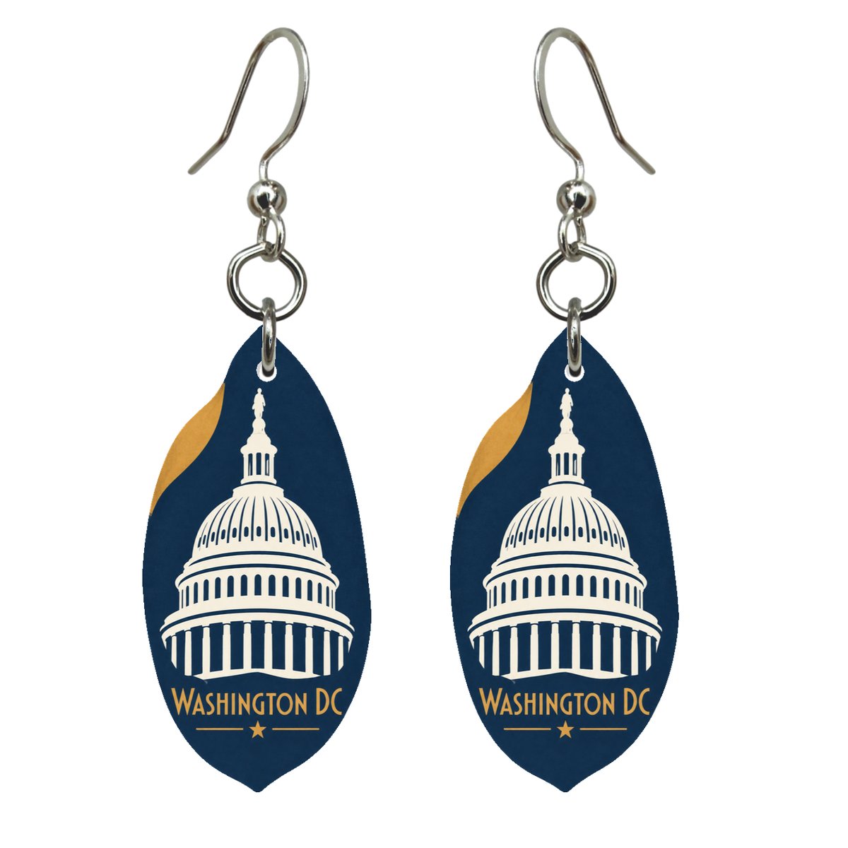 She's Choosing Washington DC Earrings | Negative-Space Silhouette | S227