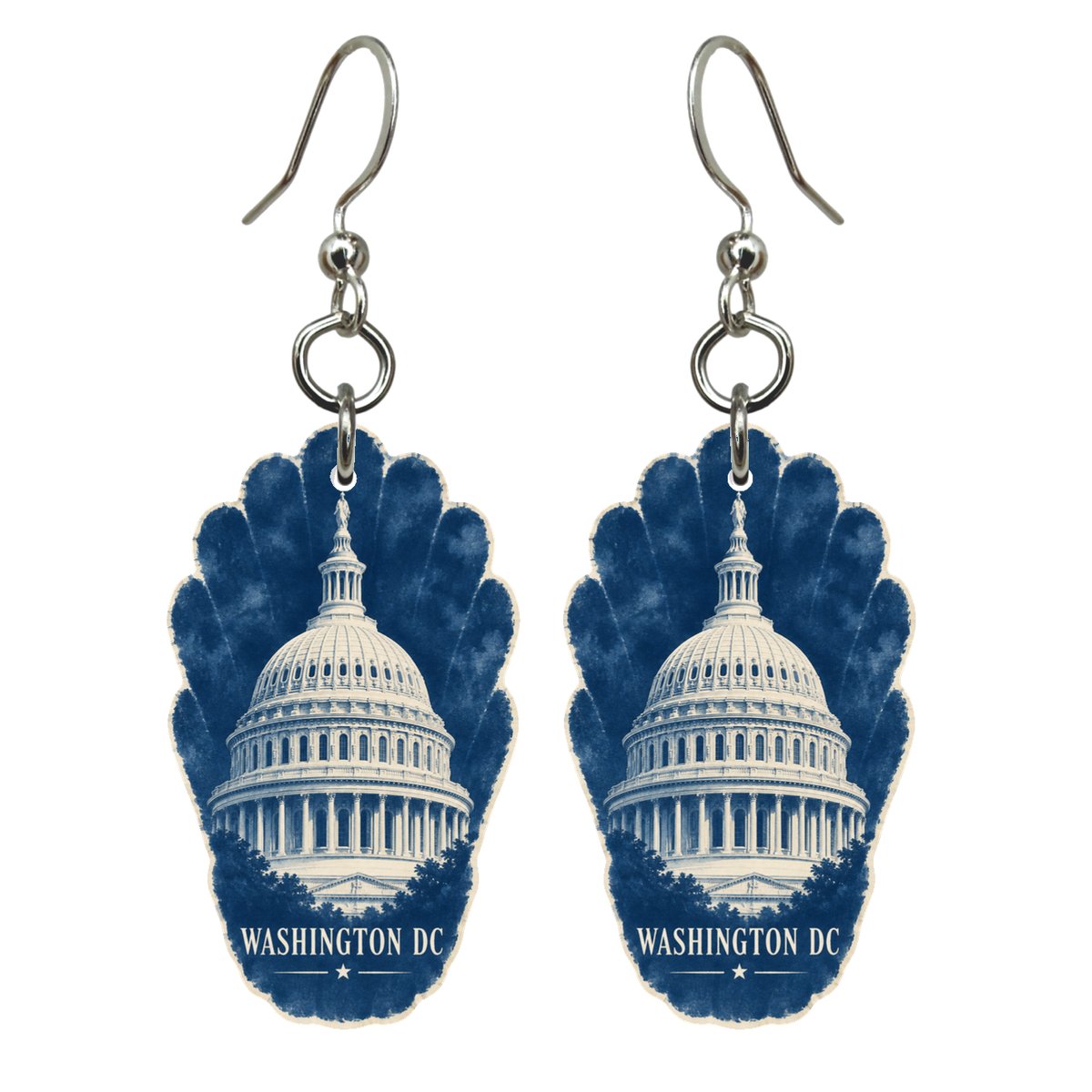 She's Choosing Washington DC Earrings | Cyanotype-Inspired | S233