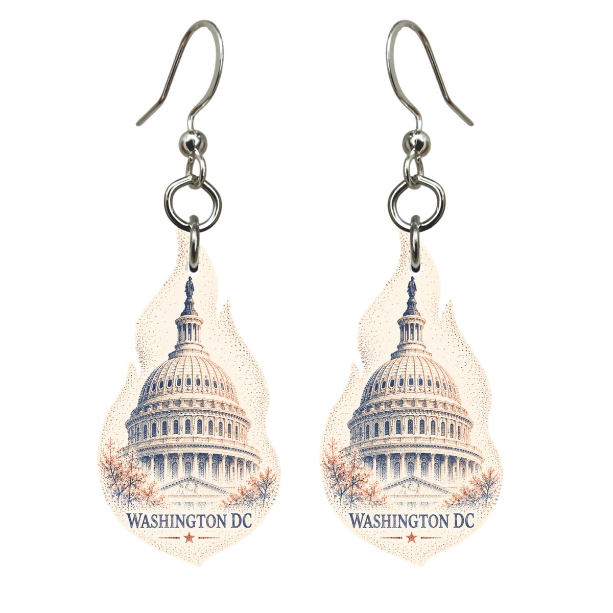 She's Choosing Washington DC Earrings | Sparse Pointillism | S235