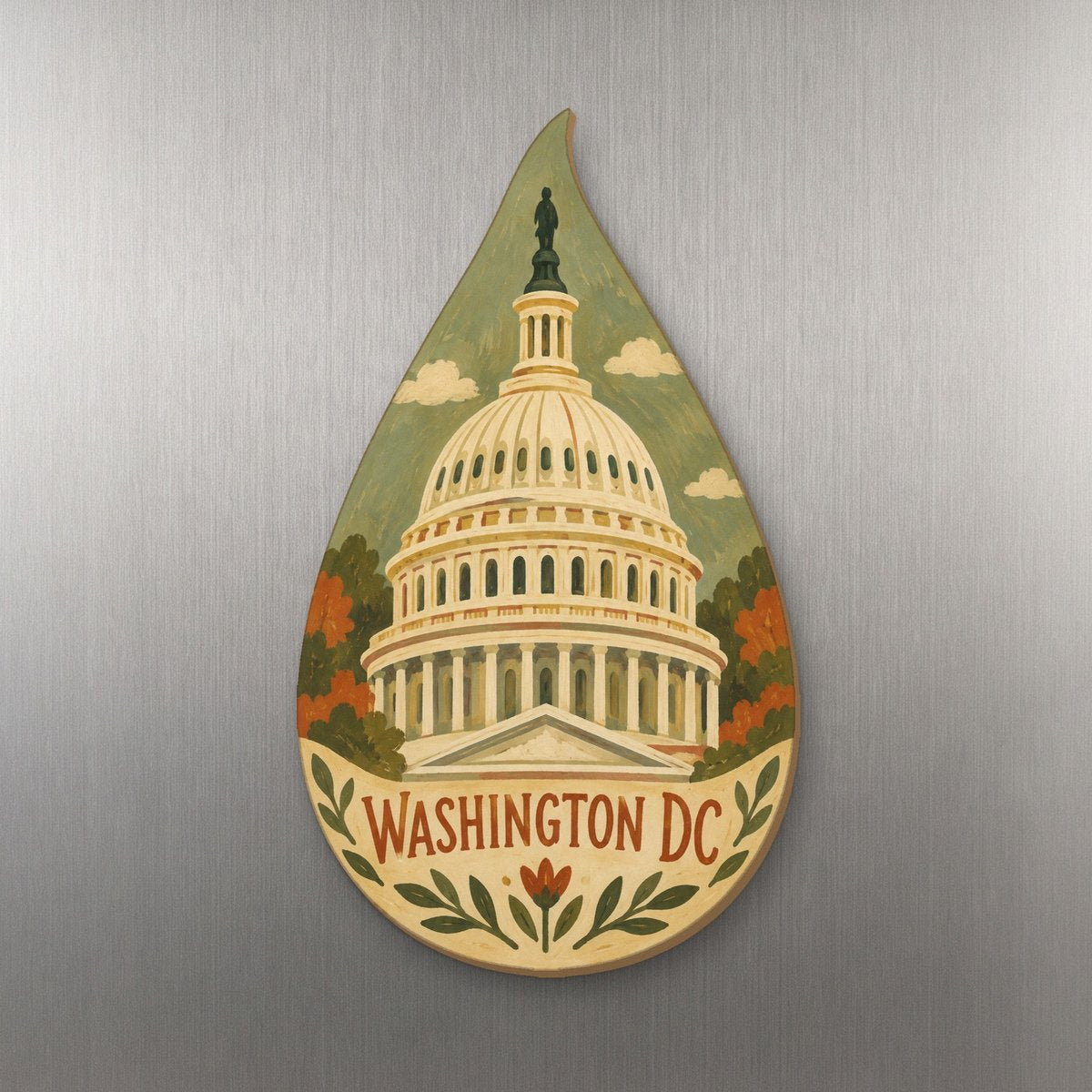 She's Choosing Washington DC Magnet | Naive Folk Painting | S240-M