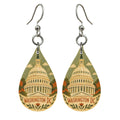 She's Choosing Washington DC Earrings | Naive Folk Painting | S240