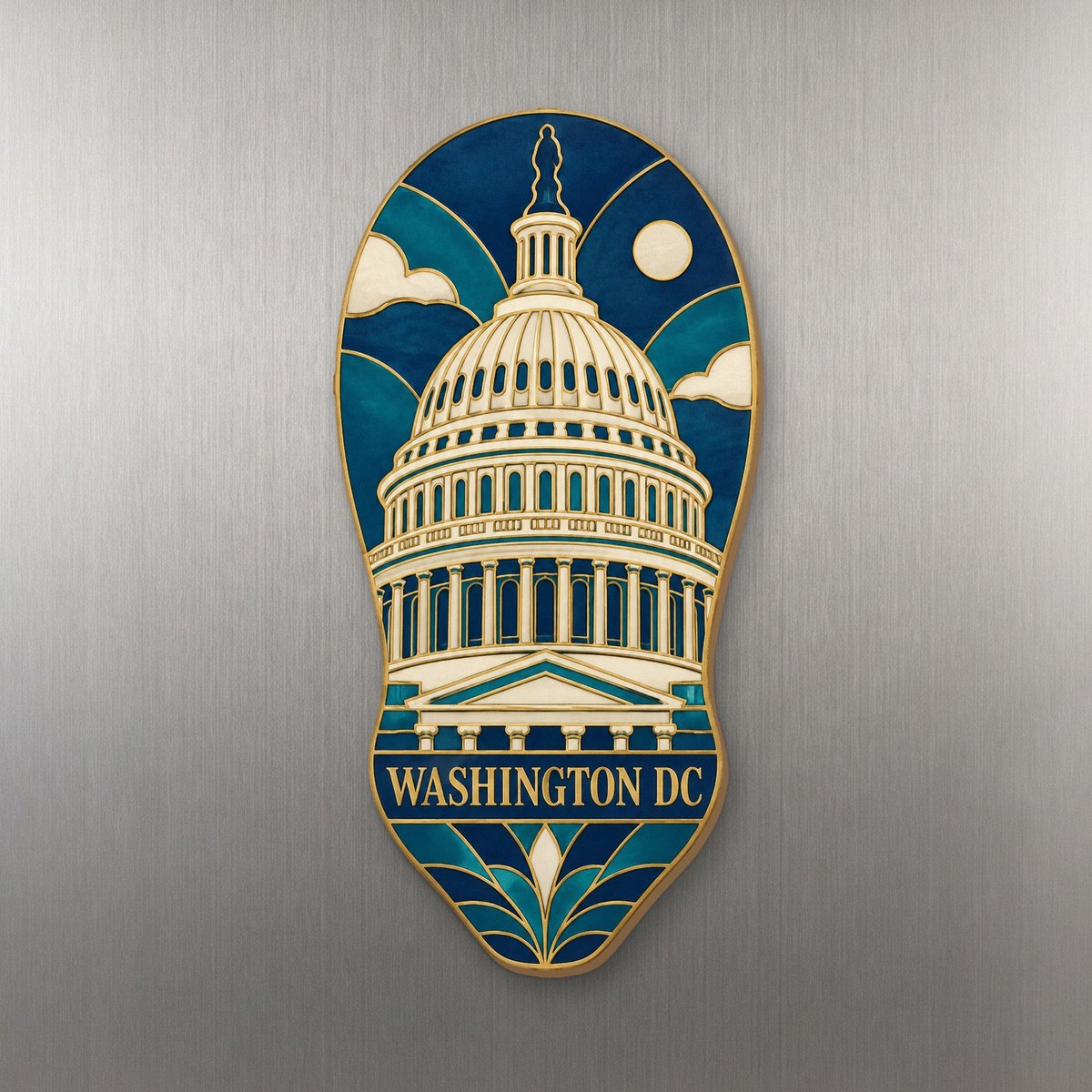 She's Choosing Washington DC Magnet | Cloisonné-Inspired Graphic | S242-M