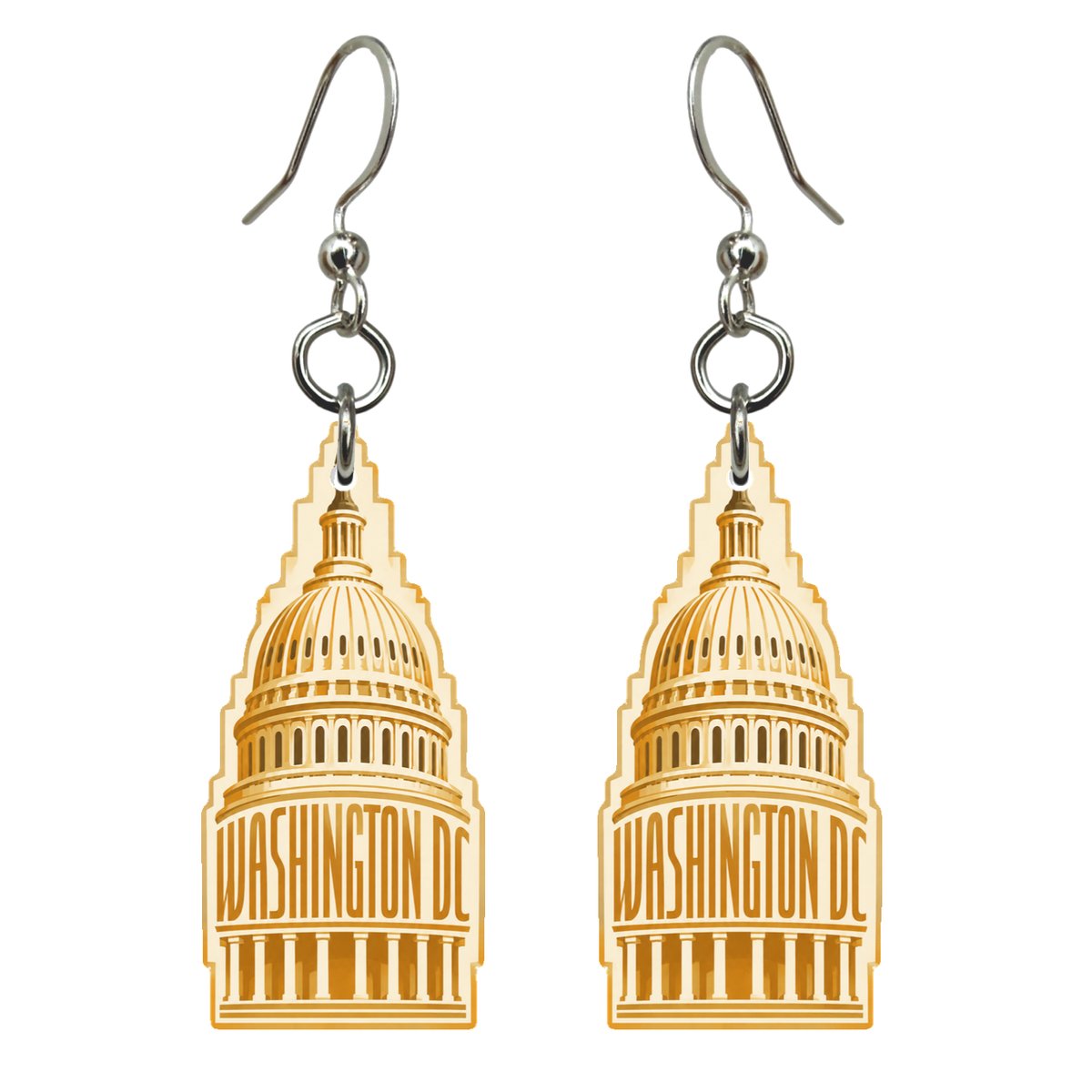 She's Choosing Washington DC Earrings | Typographic Illustration | S243