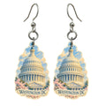 She's Choosing Washington DC Earrings | Colored Pencil over Gouache | S244