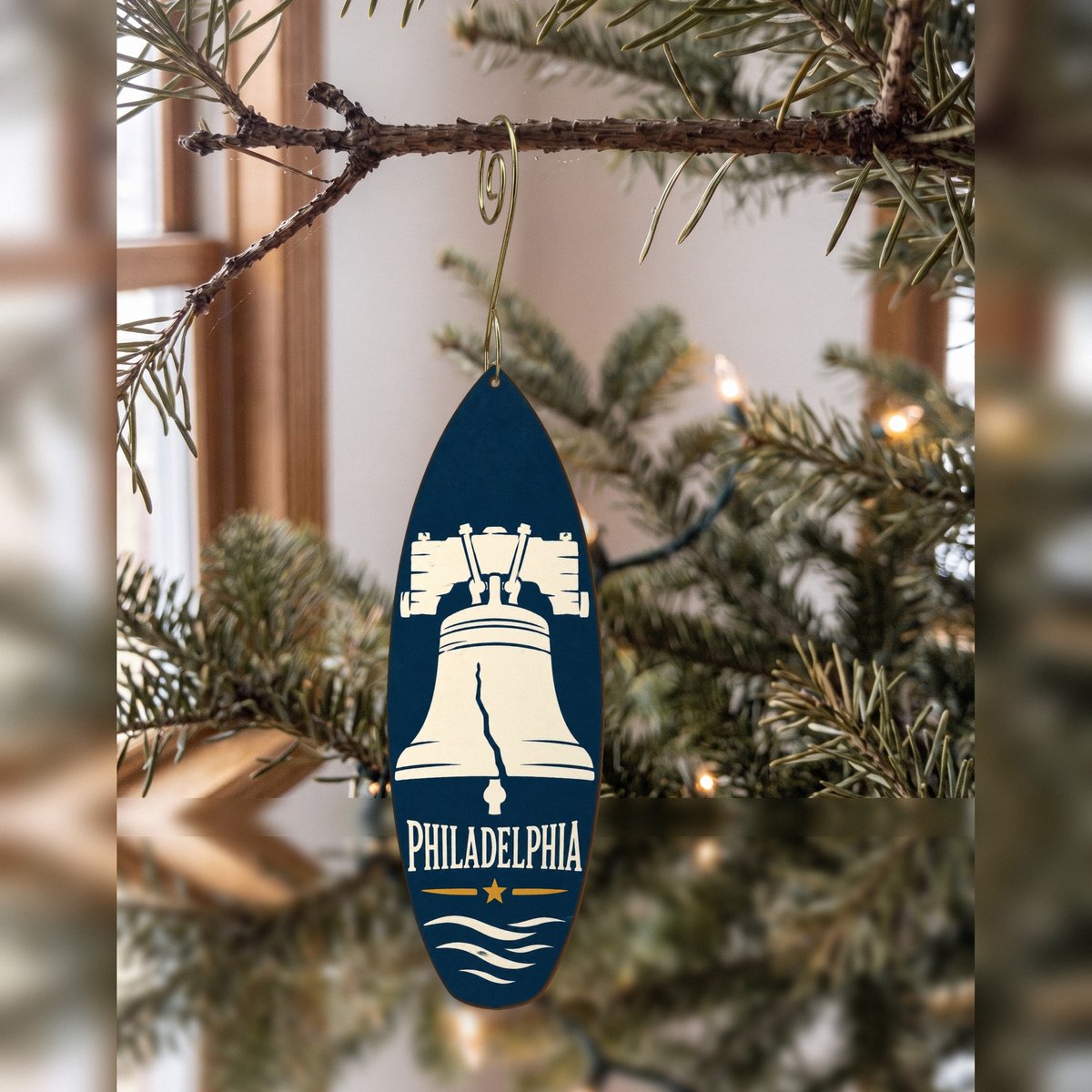 She's Choosing Philadelphia Ornament | Negative-Space Silhouette | S245-O