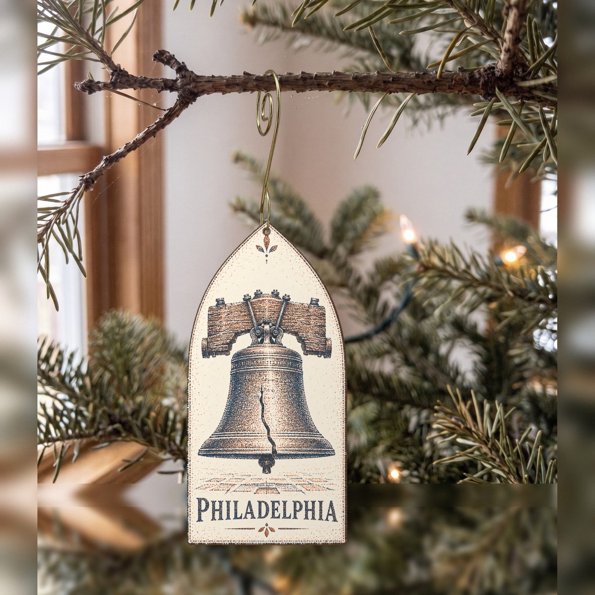 She's Choosing Philadelphia Ornament | Sparse Pointillism | S253-O