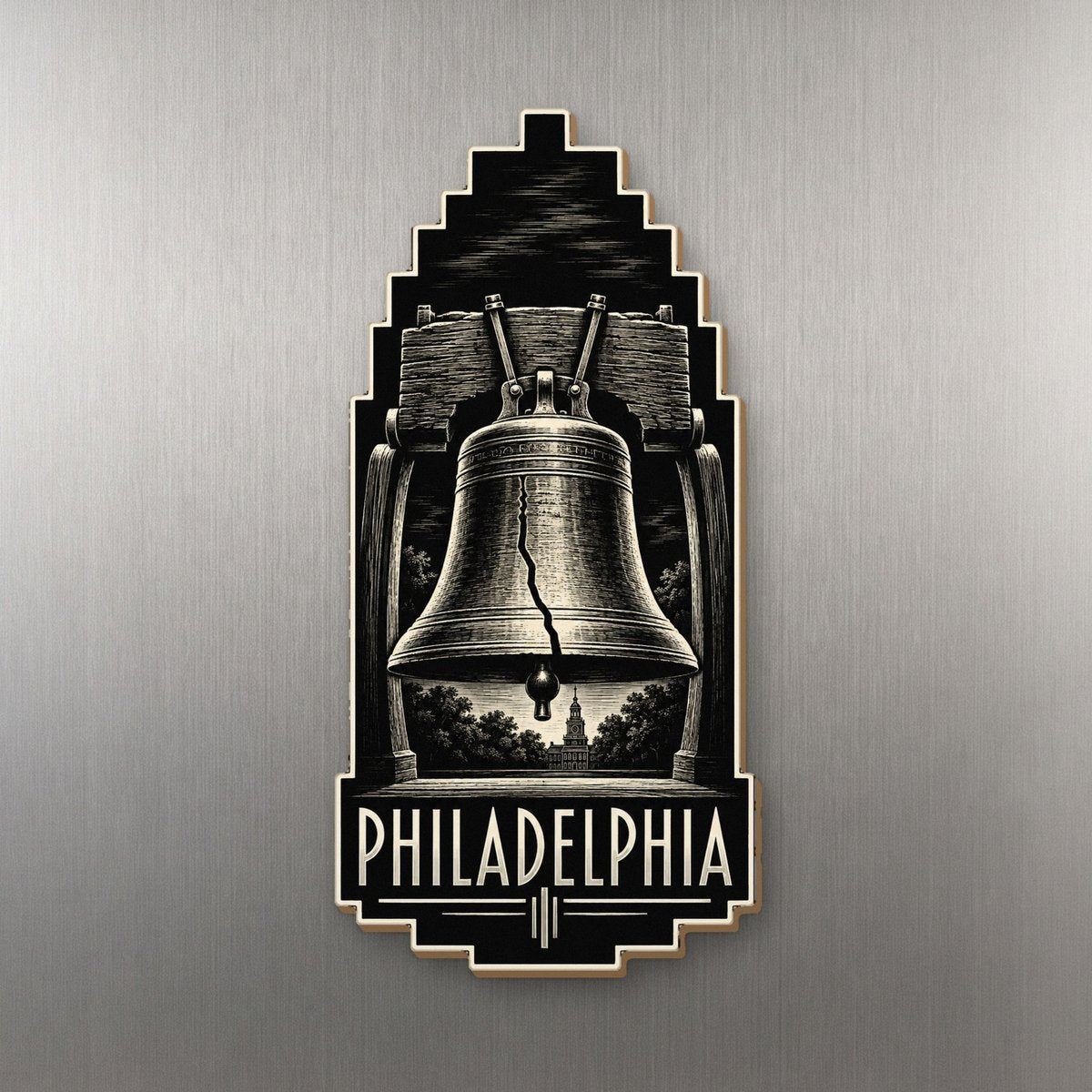 She's Choosing Philadelphia Magnet | Scratchboard | S254-M