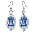 She's Choosing Philadelphia Earrings | Blue-And-White Ceramic Illustration | S259