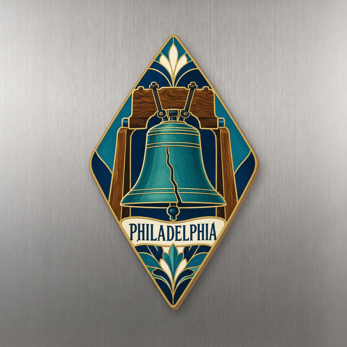 She's Choosing Philadelphia Magnet | Cloisonné-Inspired Graphic | S260-M