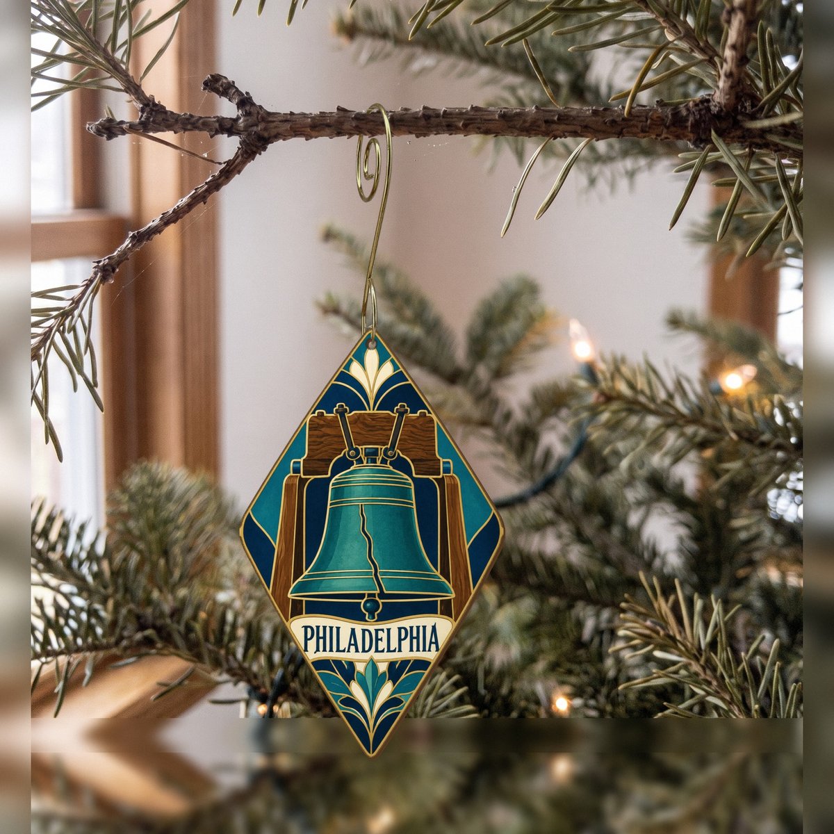 She's Choosing Philadelphia Ornament | Cloisonné-Inspired Graphic | S260-O