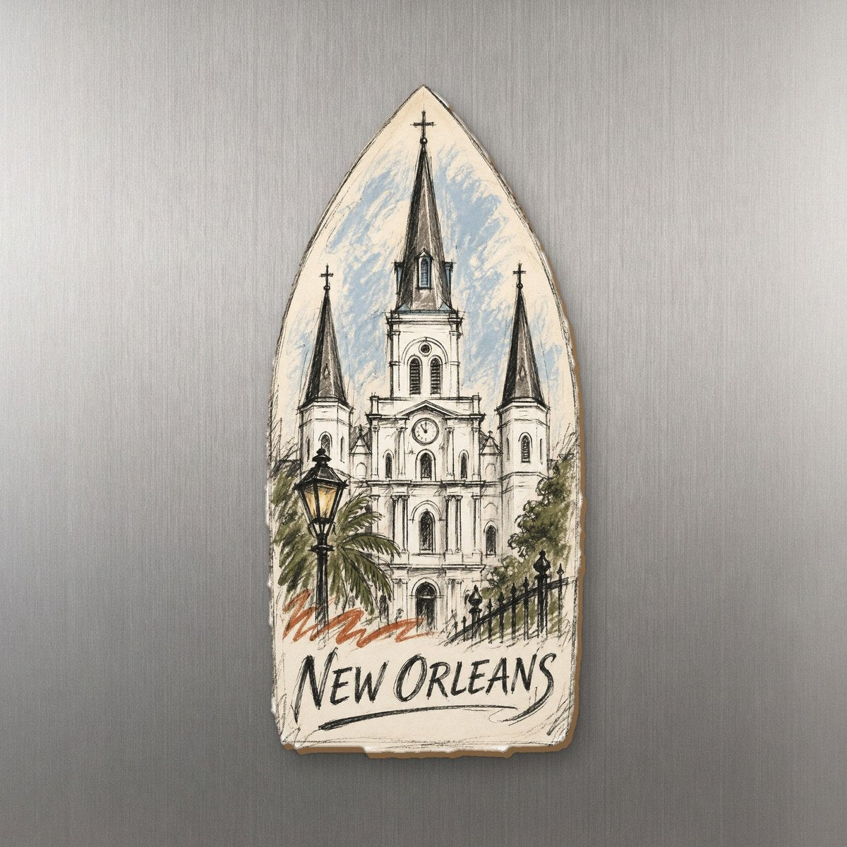 She's Choosing New Orleans Magnet | Loose Contour Sketch | S265-M