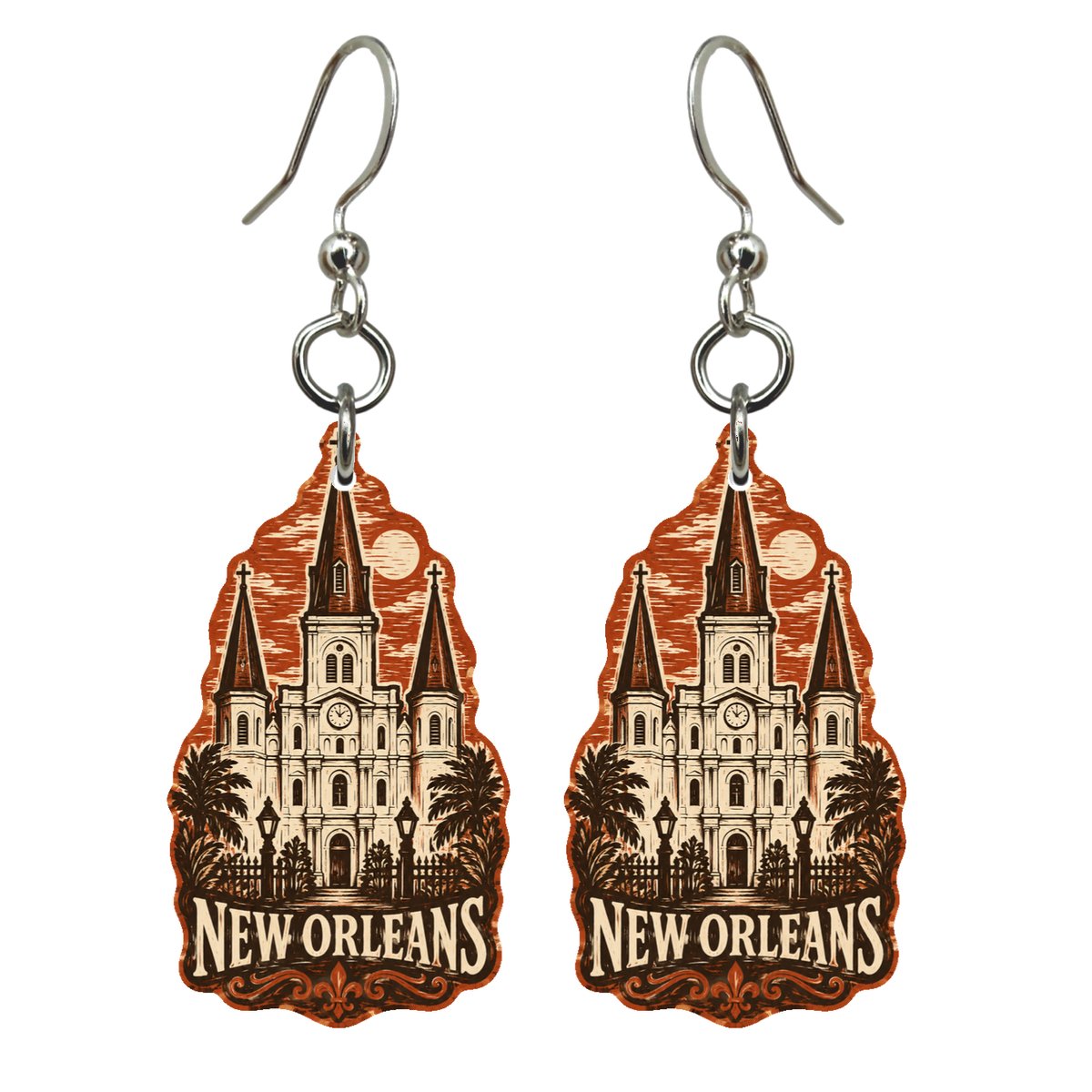 She's Choosing New Orleans Earrings | Woodcut | S268