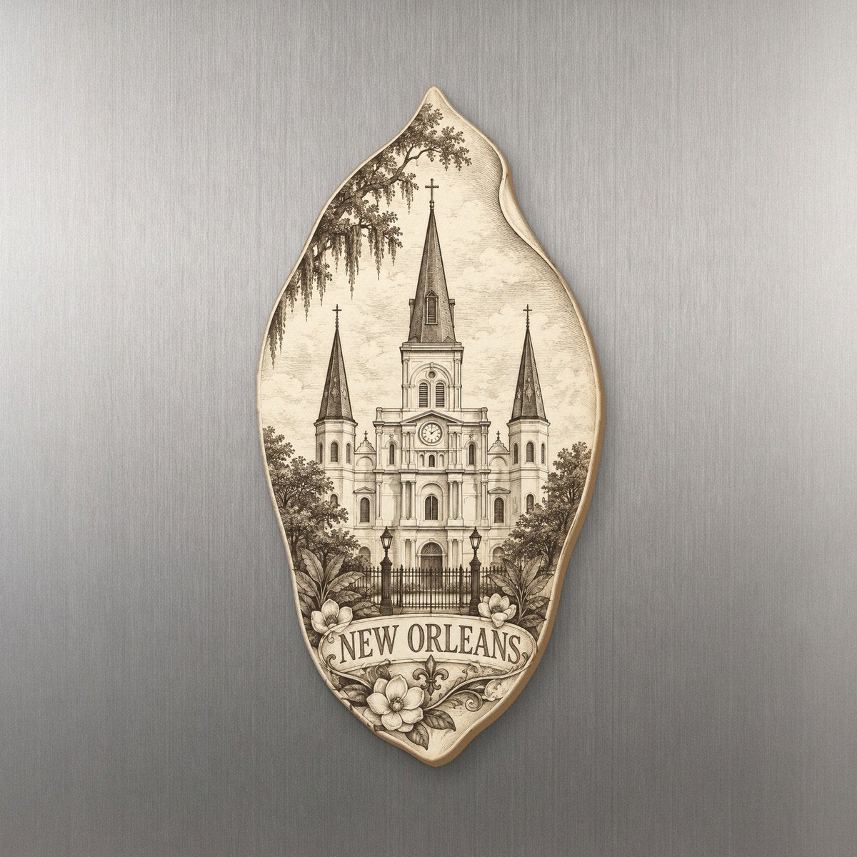 She's Choosing New Orleans Magnet | Etching-Inspired Linework | S270-M