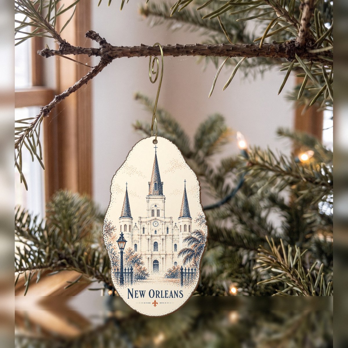 She's Choosing New Orleans Ornament | Sparse Pointillism | S271-O