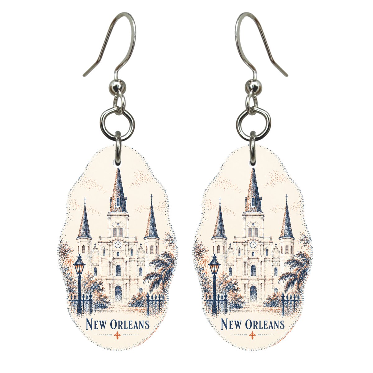 She's Choosing New Orleans Earrings | Sparse Pointillism | S271