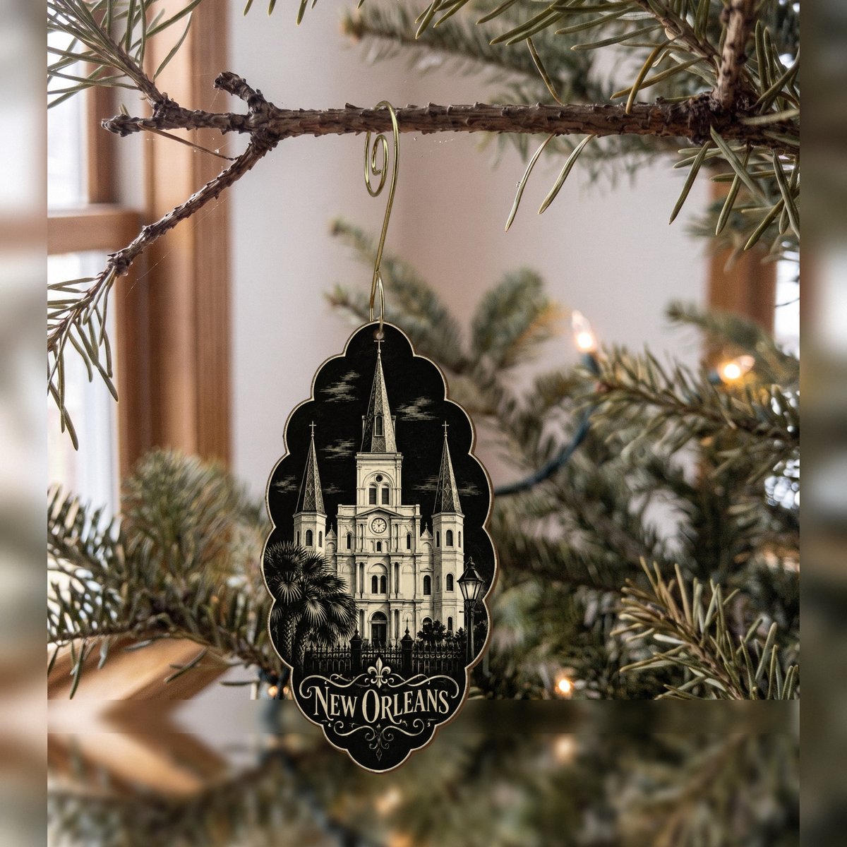 She's Choosing New Orleans Ornament | Scratchboard | S272-O