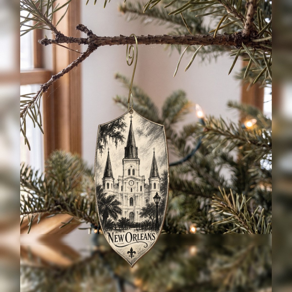 She's Choosing New Orleans Ornament | Charcoal Gesture | S273-O