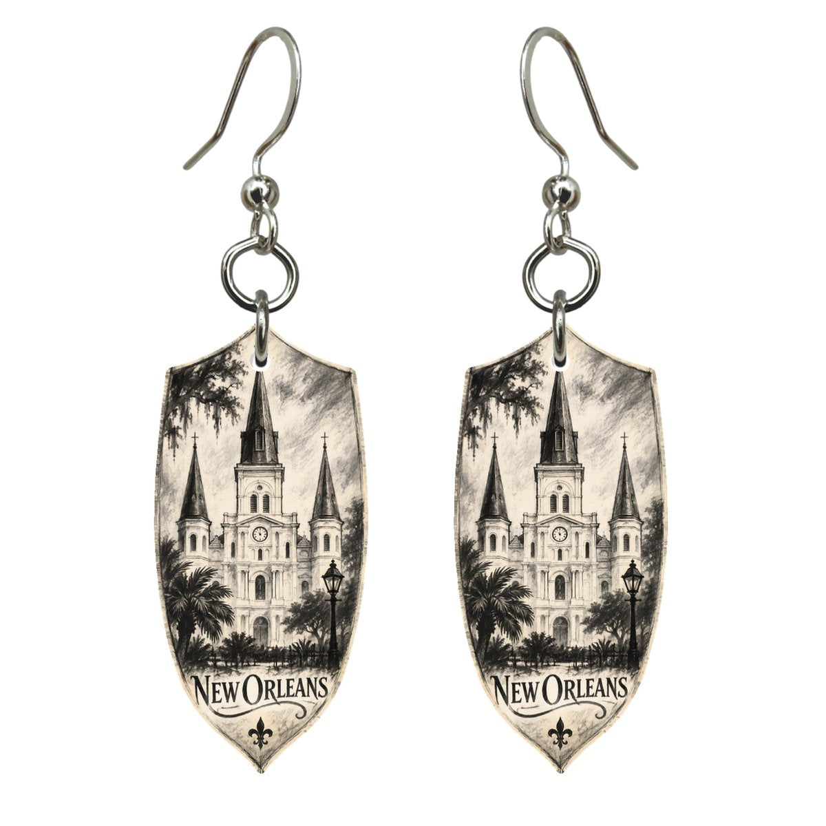 She's Choosing New Orleans Earrings | Charcoal Gesture | S273