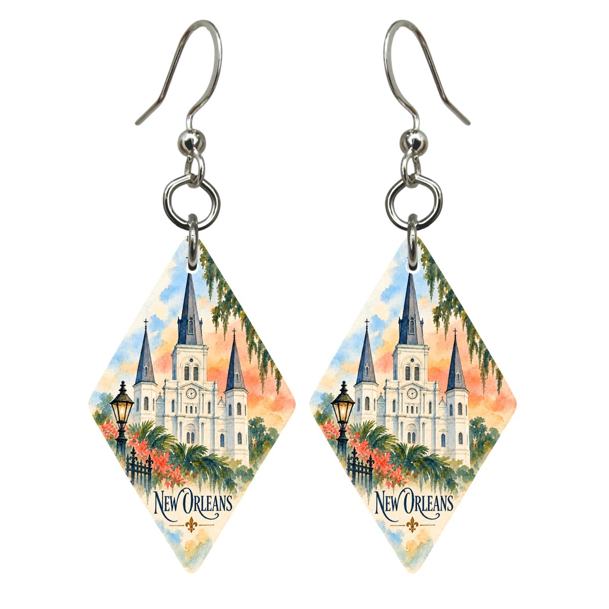 She's Choosing New Orleans Earrings | Restrained Watercolor | S274