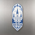 She's Choosing New Orleans Magnet | Blue-And-White Ceramic Illustration | S277-M