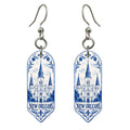 She's Choosing New Orleans Earrings | Blue-And-White Ceramic Illustration | S277