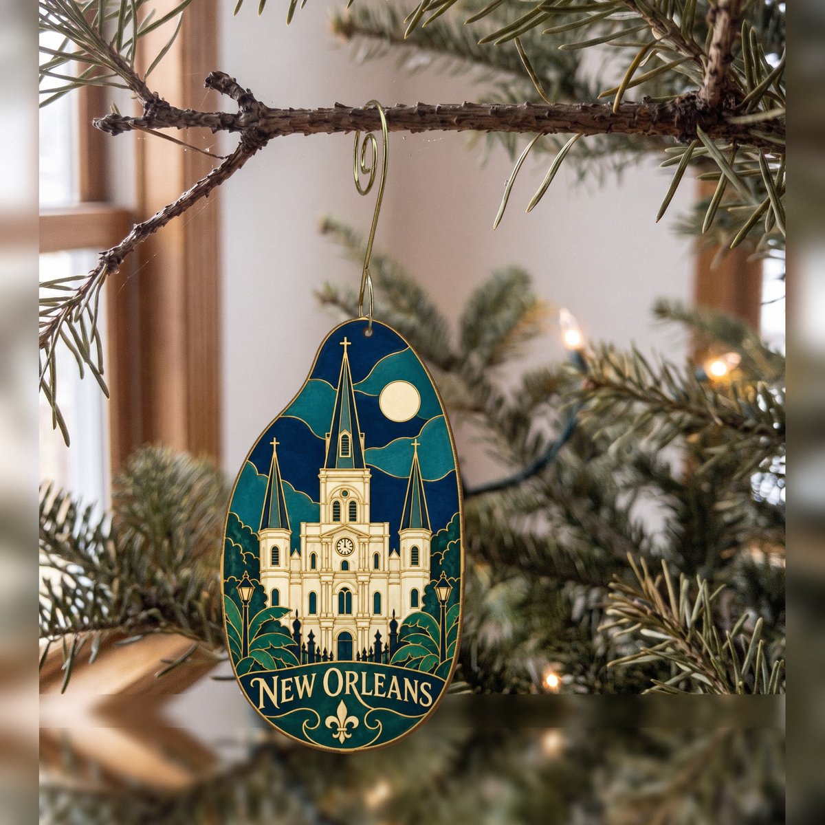 She's Choosing New Orleans Ornament | Cloisonné-Inspired Graphic | S278-O