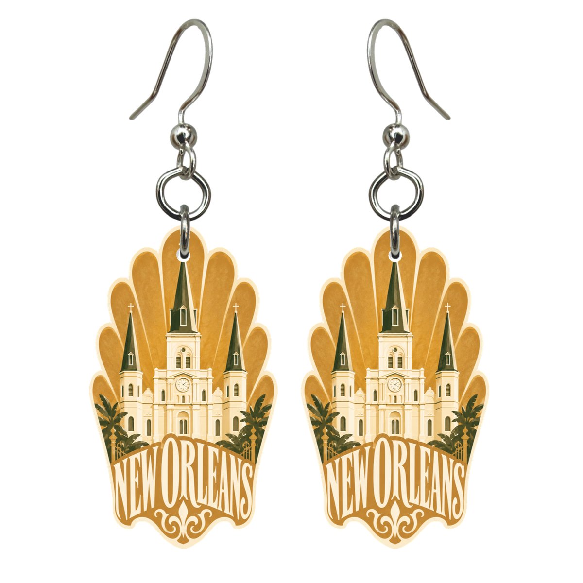 She's Choosing New Orleans Earrings | Typographic Illustration | S279